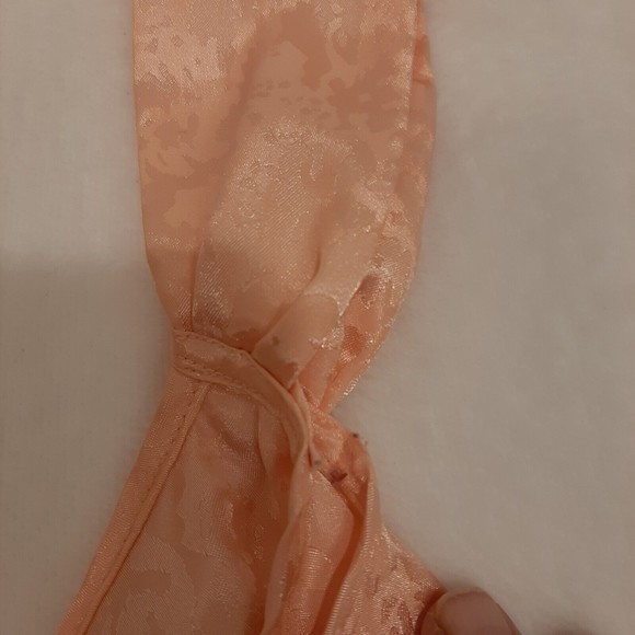 Vintage Lily of France Size Medium Long Animal Print Peach Nightgown Polyester - Picture 11 of 11